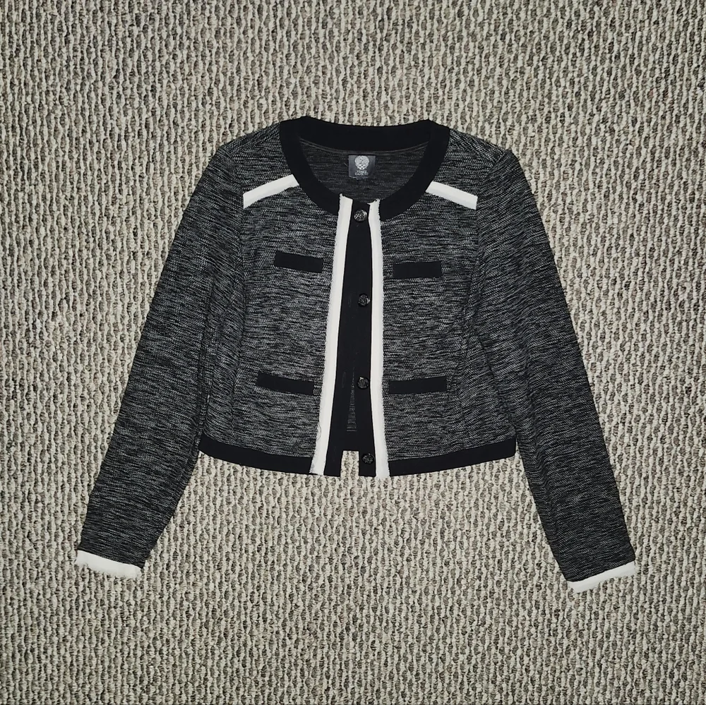Vince Camuto Grey Black Tweed Blazer Jacket - Picture 5 of 6